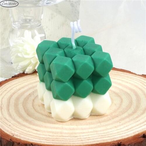 Bubble Cube Silicone Candle Molds Molding Polygon Shaped Resin Gypsum Aesthetic Decoration Aroma Soap Making DIY Handmade Tool