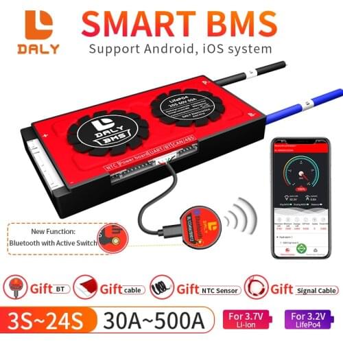 Daly Smart BMS 3S-24S Lifepo4 li-ion Lipo LTO Battery Protection Board Free Bluetooth APP RS485 4S 8S 12S 16S 20S Balance