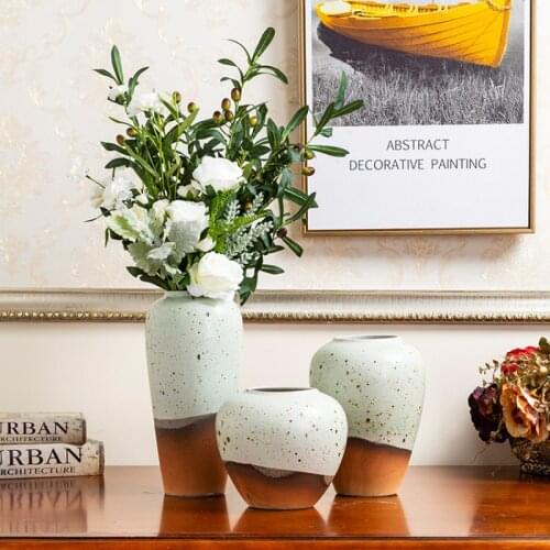 Modern Ceramics Vase Ornaments Minimalist Home Dried Flowers Flower Inserter Living Room Desktop Decorative Assoting color Vase