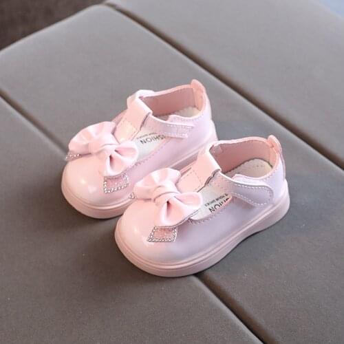 New Little Girls Princess Shoes 2021 Spring Autumn Bow Shoes Baby Kids Leather Fashion Sandals Toddler Girls Flats Shoes G162