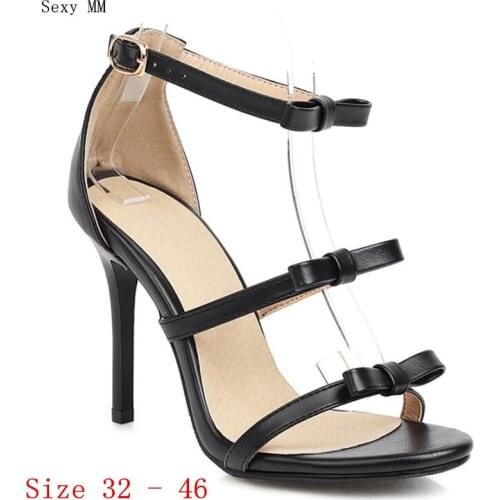 Women Gladiator Sandals High Heels Pumps Summer Shoes Woman High Heel Sandals Small Plus Size 32 - 46