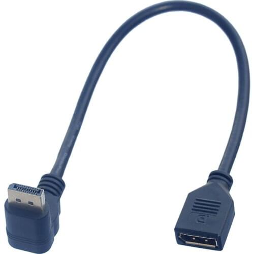 Up&down right angled DP male to female M/F V1.2 4Kx2K displayport male to displayport female socket extension cable 0.3m