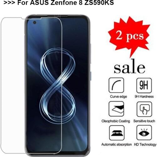 2PCS Tempered Glass for ASUS Zenfone 8 ZS590KS Screen Protector Protective Glass Cover for Cristal ASUS Zenfone 8 Mini Pelicula