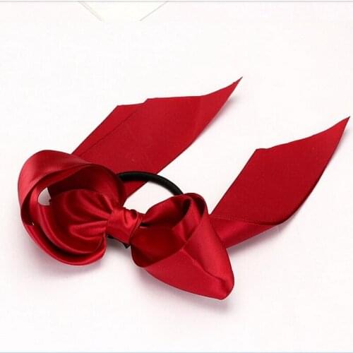 Fashion Solid bow knot Scrunchie Silk Elastic Hair Bands For Women Hair Scarf Bows Rubber Ropes Girls Hair Ties Hair Accessories
