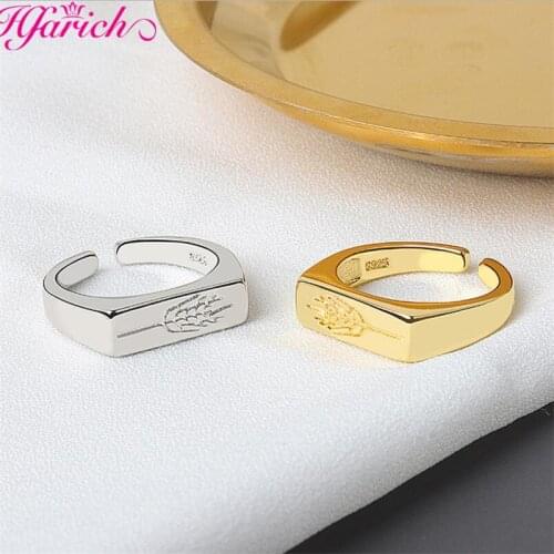 Woman Geometric D Finger Ring Simple Rund Couple Rings Adjustable Valentines Day Anniversary Birthday Fashion Jewelry Gift