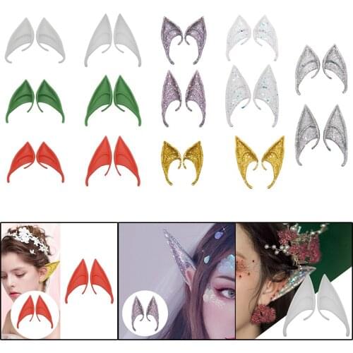 1 Pair Halloween Elf Ears Fairy Goblin Soft Pointed Ears Simulation Angel Party Dress Up Costume Ear Masquerade Body