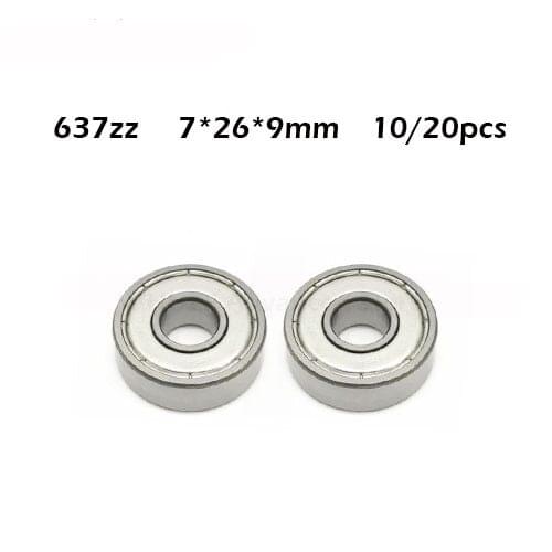 10/20pcs radial shaft 637ZZ p6 ball bearing 7*26*9 7x26x9mm metal shield 637Z deep groove ball bearing