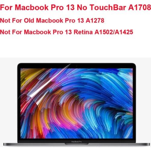 10pcs High Clear Screen Protector for macbook Pro 13 No Touch Bar A1708 screen cover No Touchbar 13.3 Glossy Screen Guard 13inch