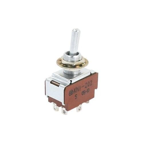 12mm Mounting Hole Dia 2 Position 6-Terminals Toggle Switch AC 250V 2A