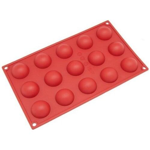 15-Cavity Mini Half Sphere Silicone Cake Baking Mold Cake Pan Muffin Cups Biscuit Chocolate Ice Cube Tray DIY Mould