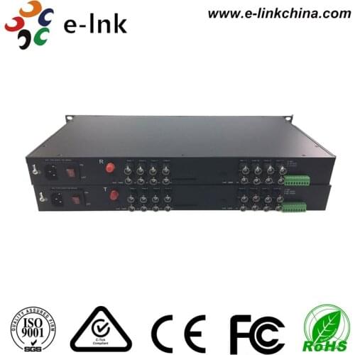 16Ch AHD CVI TVI Fiber Transceiver for HD 2MP Camera