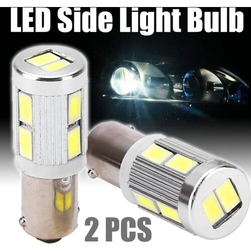 2pcs BA9S H6W 10SMD Car LED Side Light Bulb Canbus No Error Cool Car Interior Lights Number Plate Lamp White