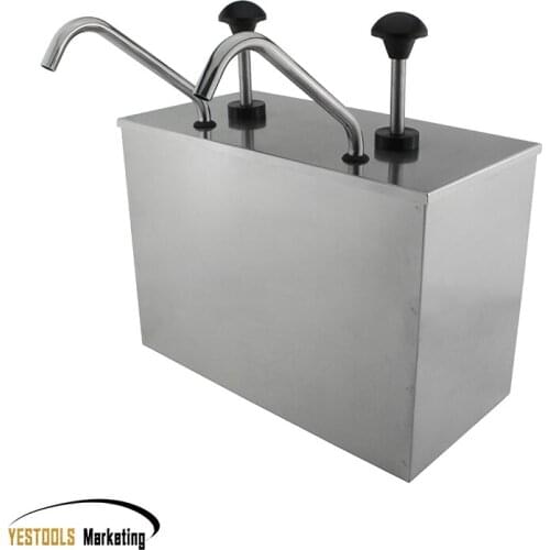 2 Bucket Sauce Dispenser Pump Squeeze Condiment Dispensing Stainless Steel