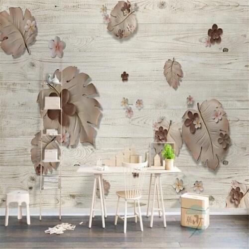 Milofi custom 3D photo wallpaper mural modern minimalist three-dimensional sycamore leaf background wall decorative painting