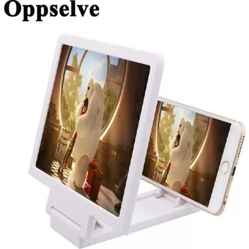 Oppselve 3D Phone Screen Video Magnifier HD Video Amplifier Folding Phone Desk Holder Eye Protection Stand For iPhone 12 11 Pro