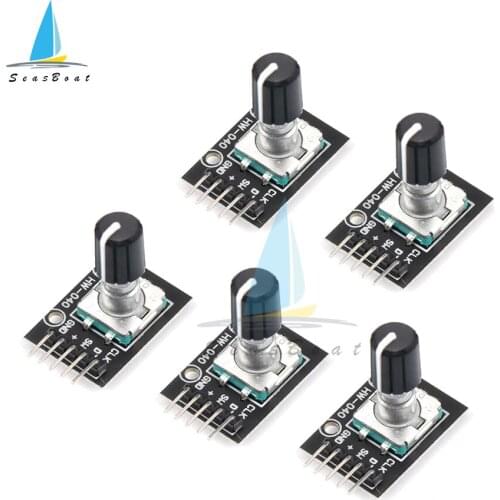 5PCS/Lot KY-040 Rotary Encoder Module with 15x16.5 mm Potentiometer Rotary Knob Cap for Arduino