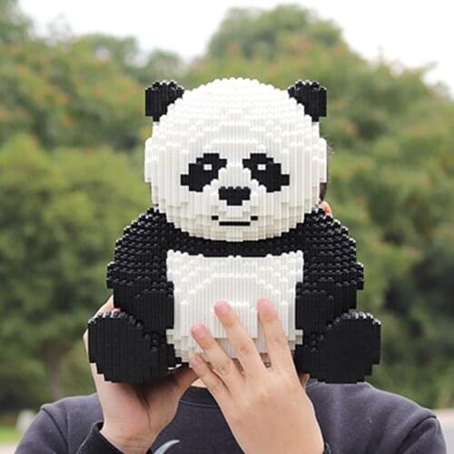 7812pcs Panda Building Block Animal Block Dog Schnauzer Big Brick Pet Corgi Dog Persian Pig Giraffe For Diamond Brick Toy