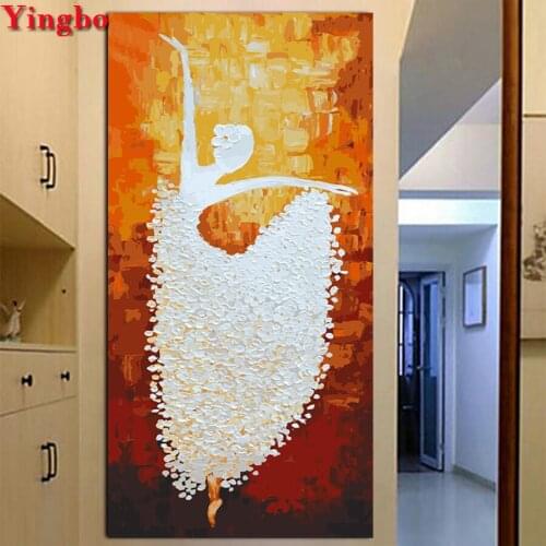 5D DIY Diamond Painting Cross Stitch Abstract Dancer Diamond Embroidery Ballet Girl Mosaic painting Rhinestone Wall sticker