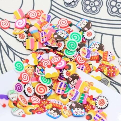 Assorted 10MM Polymer Clay Slices Cane Miniature Food Slices For Charms Supplies And Nail Art