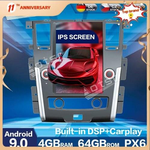 Aotsr Vertical Tesla PX6 Android 9.0 4+64GB Car Radio Player For NISSAN PATROL Y62 2010 - 2019 Car GPS Navigation & DSP CARPLAY