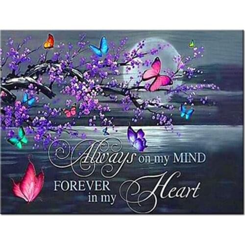 Butterfly Plum blossom mosaic love,moon text diamond paint custom,diamond painting full square round diamond embroidery EE1367