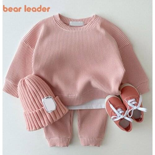 Bear Leader Baby Girls Boys Autumn Clothing Sets Fashion Toddler Casual Patchwork T-Shirt Pants Clothes Infant Active Suits 0-2Y