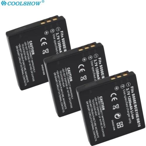 CGA-S008E CGA S008E DMW-BCE10 DMW BCE10 DB70 1200mAh Battery for Panasonic DMC-FS3 FS5 FS20 FX30 FX33 FX35 FX36 FX37 Camera