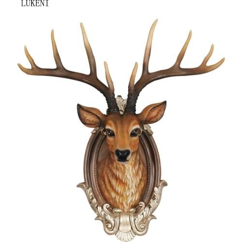 Simulation Deer Head Decoration Pendant Living Room Wall Hanging TV Background Porch Creative Lucky Wall Pendant Light Luxury