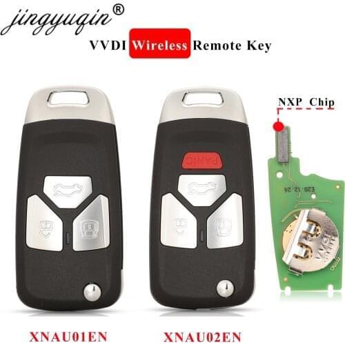 Jingyuqin 5pcs XHORSE VVDI Wireless Universal Remotes Key with Chip PN: XNAU01EN / XNAU02EN for VVDI Key Tool