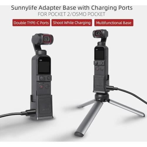 DJI Pocket 2/Osmo Pocket Camera Base Type-C Charging Port 1/4 Adapter Multifunctional Adapter Base For Pocket 2 Accessories