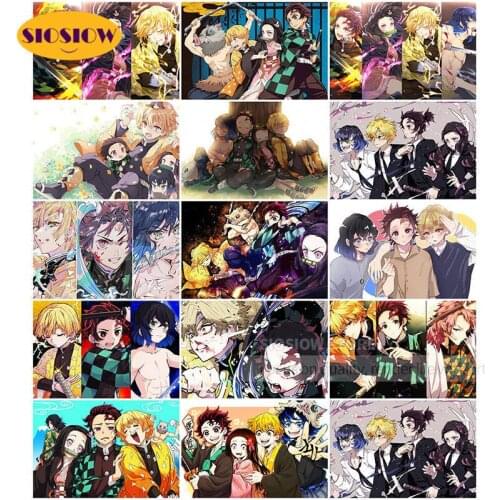 Painting Diamond Demon Slayer Kimetsu No Yaiba Full Square Drill Japanese Cartoon 5D Home Decor Cross Stitch Embroidery Picture