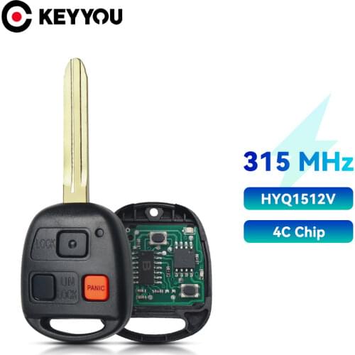 KEYYOU Car Remote Key For Toyota Land Cruiser 2003 2004 2005 2006 2007 315Mhz Key HYQ1512V Transponder 4C Chip TOY43 Blade