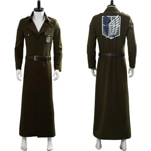 Attack on Titan Season 3 Eren Cosplay Costume Scouting Legion Soldier Officer Trench Coat Jacket Uniform