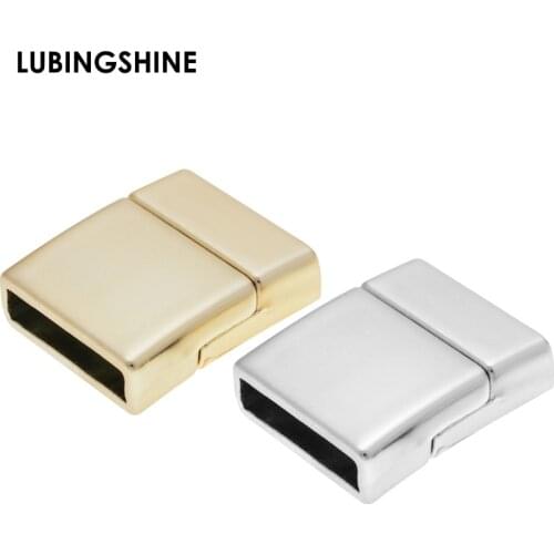 Wholesale inner size 15x3mm fitting flat leather clasp matter silver Plated gold plated magnetic clasps jewelry findings C79