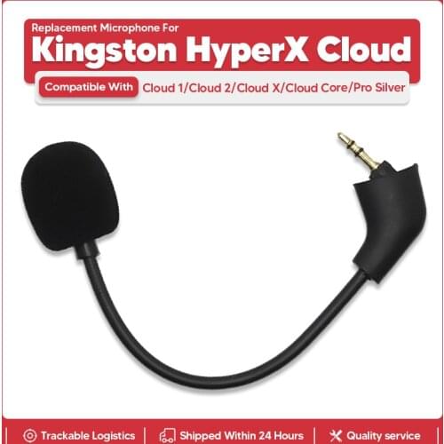 Replacement Game Mic 3.5mm Microphone for Kingston HyperX Cloud Alpha 2 II X Core Pro Silver Cloudx Gaming Headsets Headphones