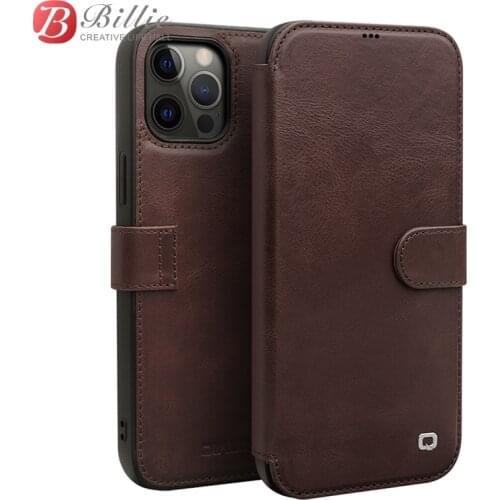 Fashion Genuine Leather Flip Cover For iPhone 12mini /12 Luxury Phone Case Magnetic Buckle Card Slot for iPhone12Pro/12 ProMax