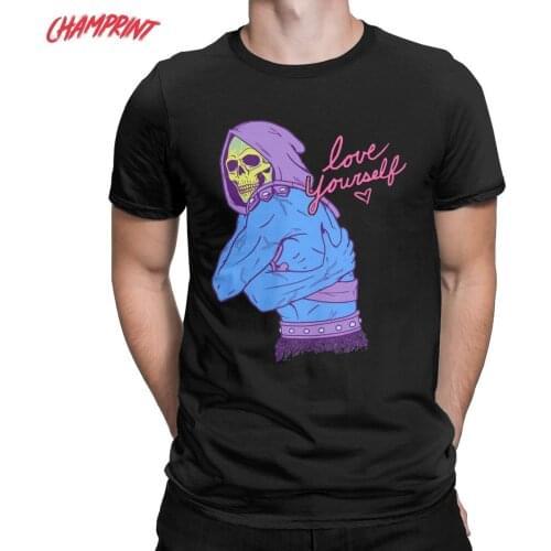 Men T-Shirts Skeletor Love Yourself He-Man Masters Of The Universe 100% Cotton Tee Shirt Short Sleeve T Shirt Clothing Party