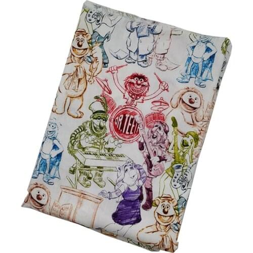 New White Digital Printing Cotton Fabric Animal Ghost Band Concert Pattern Cloth Patchwork Sewing Material Diy Clothing/Dress