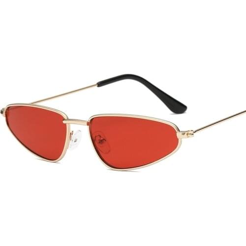 2018 New Retro Cat Eye Sunglasses Women Yellow Red Lens Sun glasses Fashion Weight Sunglass for women Vintage Metal Eyewear