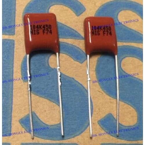 30PCS CBB 104K450 104J450 104 450V 0.1UF K=10% J=5% P=7.5mm P=10mm Film Capacitor