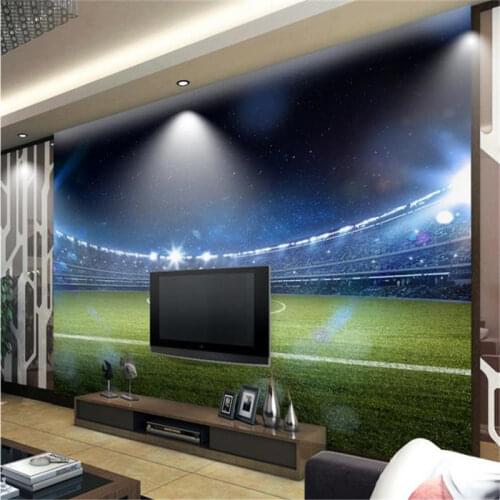 Custom 3d stereoscopic video High-definition football field wallpaper for living room 3D mural bedroom wallpaper