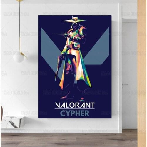 Video Game Poster Valorant Oil Painting Living Room Decoration Cypher Canvas Printing Wall Poster Home Decor boyfriend gift