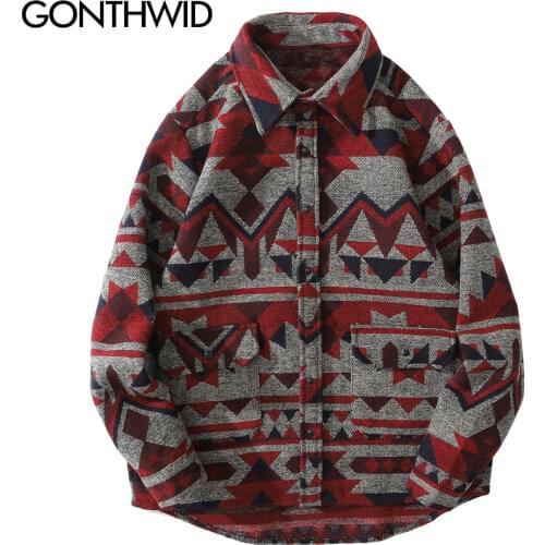 GONTHWID Thick Shirts Coat Streetwear Hip Hop Pockets Geometric Color Block Shirt Men Fashion Harajuku Casual Shirts Jacket Tops