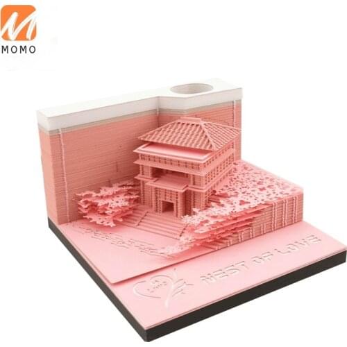 Internet Celebrity Three-Dimensional Note Paper 3D Chinese Style Architectural Paper Carving Model Hand Tear Creative Gift