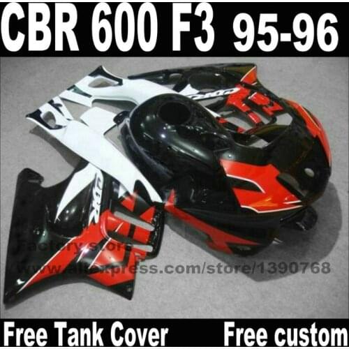High quality fairing kit for HONDA CBR 600 F3 fairings 1995 1996 95 96 black red white bodywork set +tank CN8