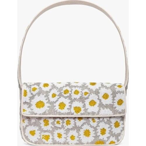 Bag for women 2020 new summer Canvas Baguette Single Fashion Floral Zipper Shoulder Bags luxury designer bag Euro-America style