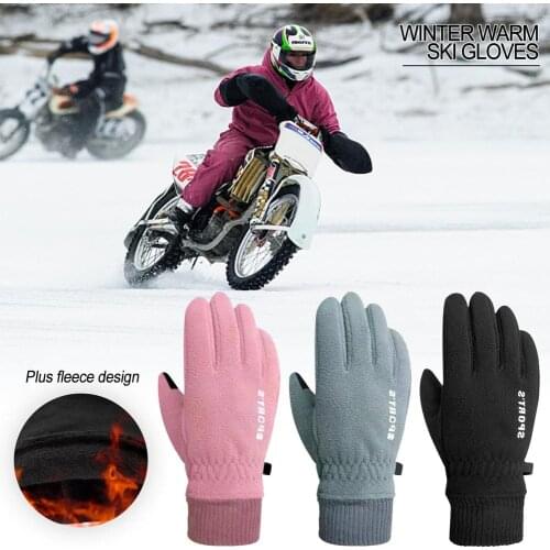 Winter Warm Fleece Gloves Cold Proof Warm Gloves For Men Women Unisex Winter Motorcycle Snowboard Polar Fleece Cycling Accessori