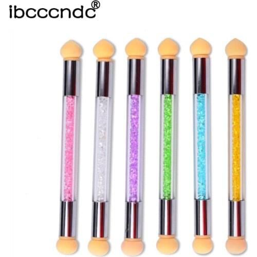 1 Piece Glitter Powder Picking Dotting Gradient Brush Double-ended UV Gel Painting Pen Nail Art Tools