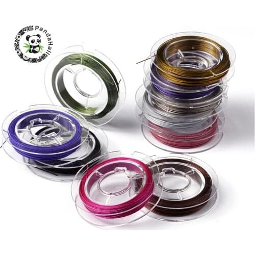0.45mm 10m/roll Mixed Color Beading Wire Steel Tiger Tail for Jewelry DIY Handcrafted (10roll/lot)