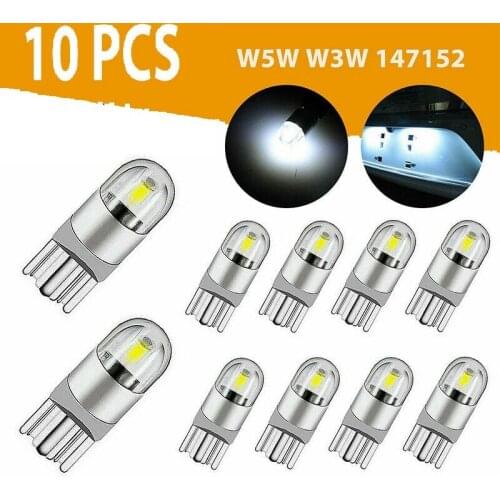 10Pcs 6000K Canbus T10 168 194 W5W Dome License Side Marker LED Light Bulb White